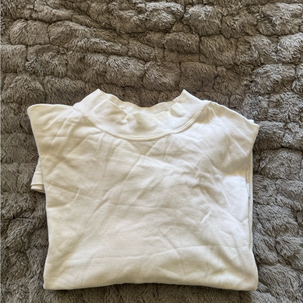 White Long Sleeve Crew Neck Tee